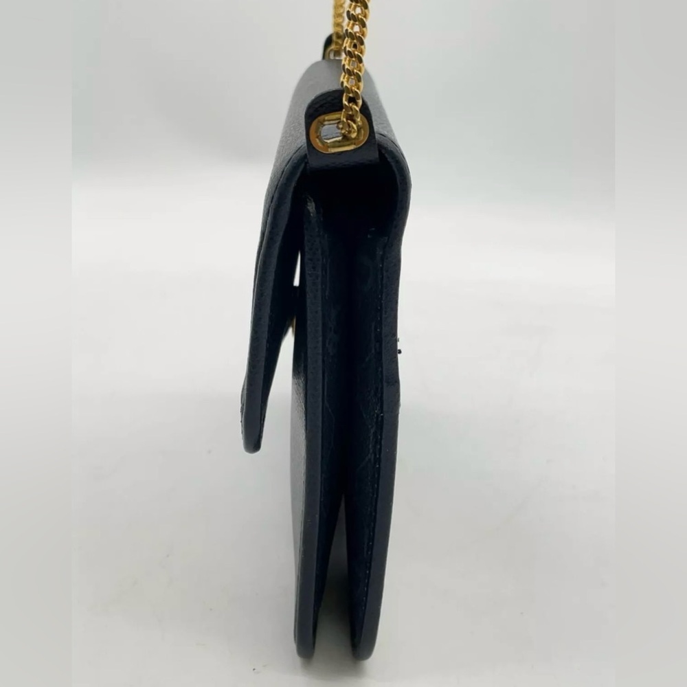 Authentic Christian Dior Leather Navy Chain Shoulder Bag - Picture 10 of 16